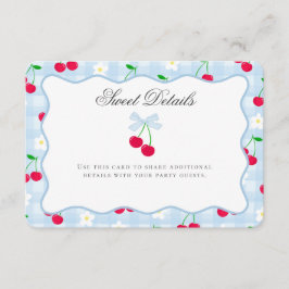 Cherry Sweet Blue Coquette Bow Details Karte einfü