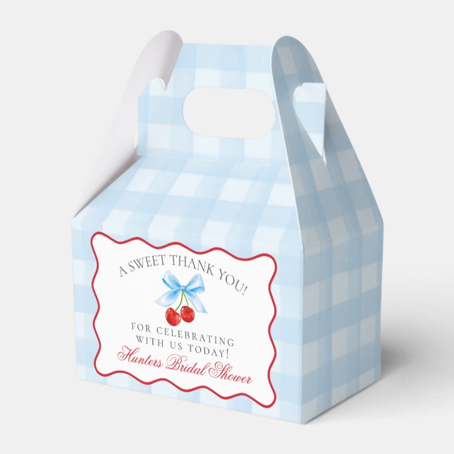 Cherry Sweet Blue Coquette Brautparty Fevor Box Geschenkschachtel (Vorderseite)