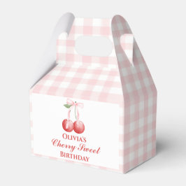 Cherry Sweet Geburtstag Pink Bow Gingham Geschenkschachtel