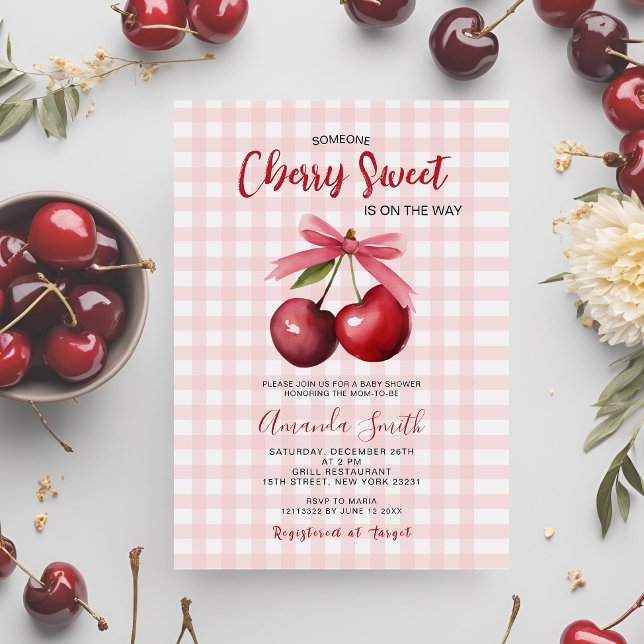 Cherry Sweet ist auf dem Weg zur Babydusche Einladung (Von Creator hochgeladen)