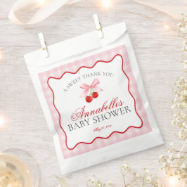Cherry Sweet Pink Coquette Bow Baby Shower Dessert Geschenktütchen