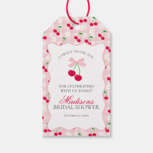 Cherry Sweet Pink Coquette Bow Brautparty Gefallen Geschenkanhänger