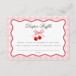 Cherry Sweet Pink Coquette Bow Diaper Raffekarte Begleitkarte
