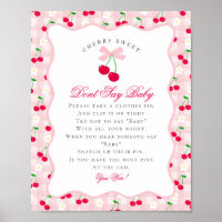 Cherry Sweet Pink Coquette Bow Dont Say Baby-Zeich