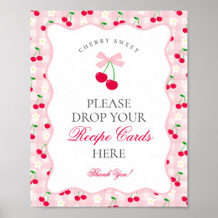 Cherry Sweet Pink Coquette Bow Gemeinsames Rezept Poster