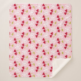 Cherry Sweet Preppy Pink und Red Teen Kids Girl Sherpadecke