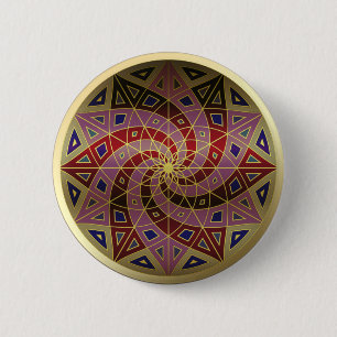 Cherry Swirl Gold Trimm Mandala Taste Button