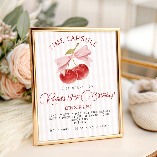 Cherry Time Capsule Table Sign Sockelschild (Von Creator hochgeladen)