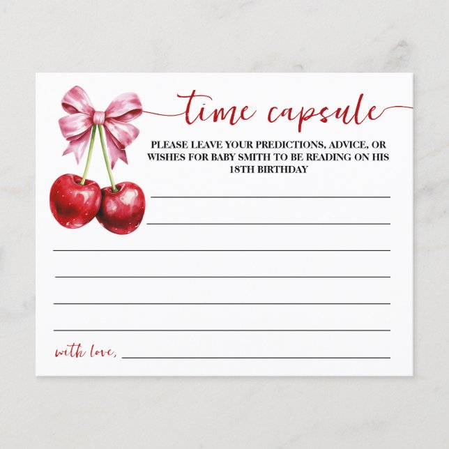 Cherry Time Kapsel Babyduschkarte Flyer (Vorne)
