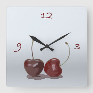 cherry time quadratische wanduhr