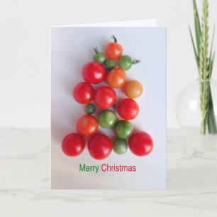 Cherry Tomato Christmas Tree Grußkarte Feiertagskarte