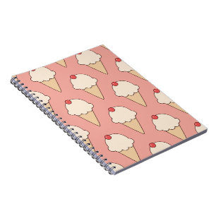 Cherry Top Ice Cream Conneys on Pink Notizblock