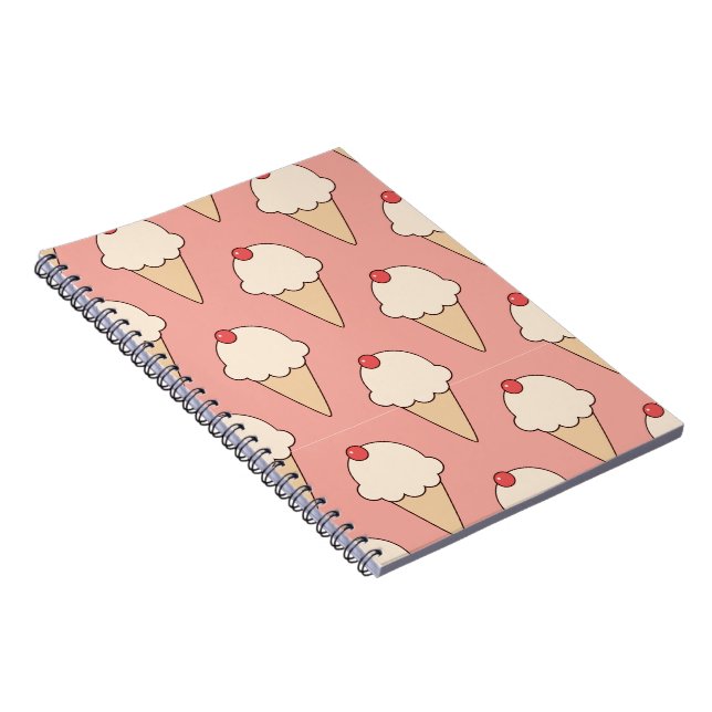 Cherry Top Ice Cream Conneys on Pink Notizblock (Rechte Seite)