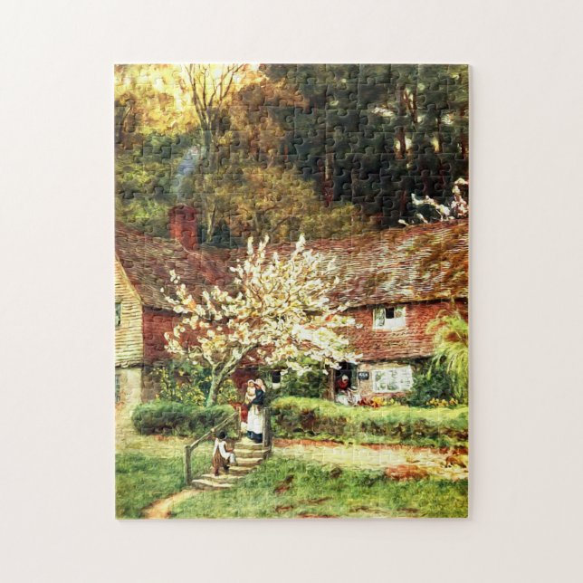 Cherry tree Hütte Chiddingfold Helen Allingham Puzzle (Vertikal)