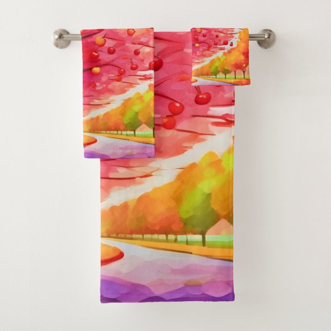 Cherry Tree Lane Badhandtuch Set (Insitu)