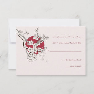 Cherry Tree Petals RSVP Card Karte