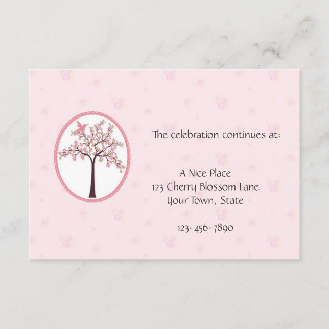 Cherry Tree Pink Empfang Card Begleitkarte (Vorderseite)