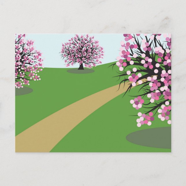 Cherry Trees Postkarte (Vorderseite)