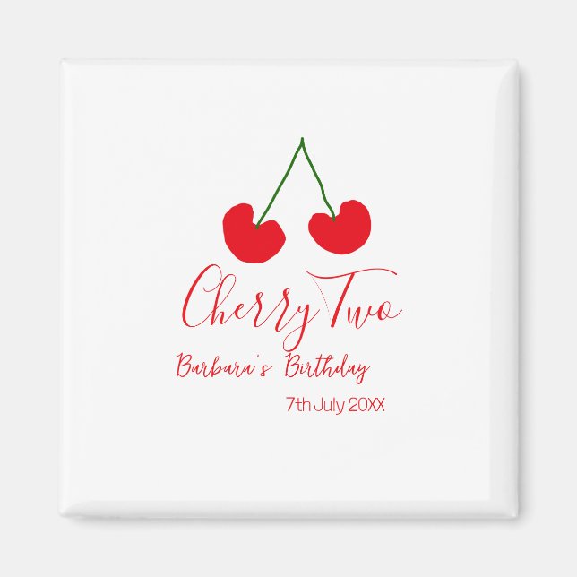Cherry two 2nd birthday red cherry kids simple  magnet (Vorne)