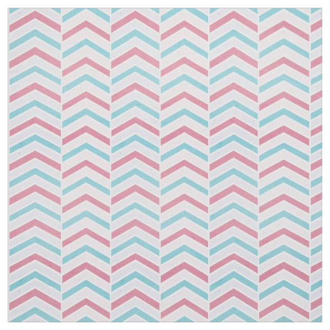 Cherry und Blau verblasste Zickzack Muster Stoff (Muster)