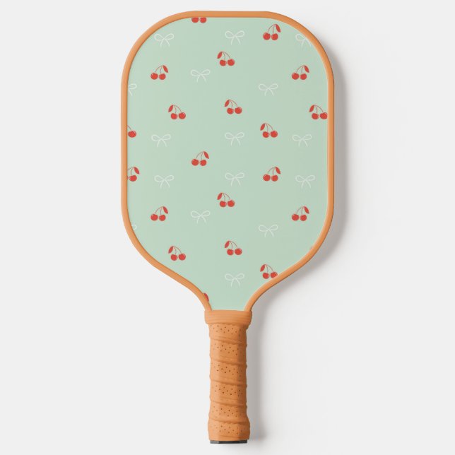 Cherry und Bow Light Green Pickleball Paddle (Vorderseite)