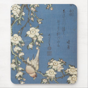 Cherry und Bullfinch, Hokusai, 1834 Mousep Mousepad