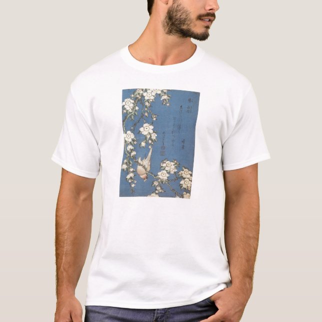 Cherry und Bullfinch, Hokusai, 1834 T-Shirt (Vorderseite)