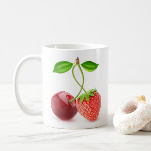 Cherry und Erdbeere zusammen Kaffeetasse