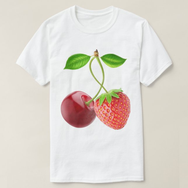 Cherry und Erdbeere zusammen T-Shirt (Design vorne)
