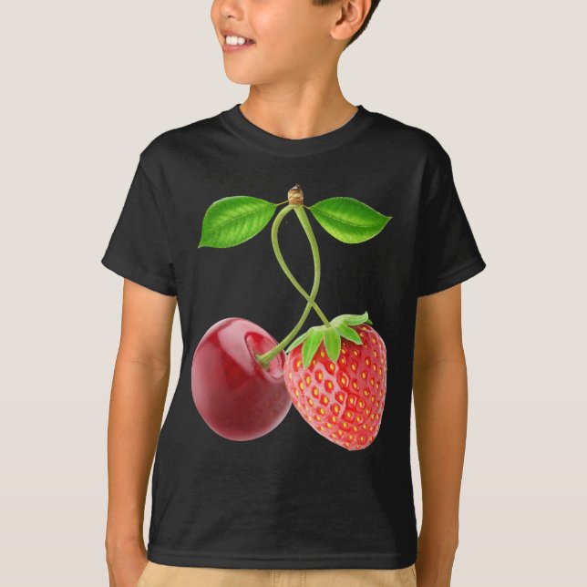 Cherry und Erdbeere zusammen T-Shirt (Vorderseite)