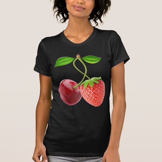 Cherry und Erdbeere zusammen T-Shirt (Vorderseite)