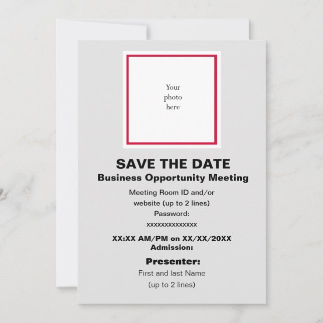 Cherry und Lt. Grey Virtual Bus. Opp. Mt. Save The Date (Vorderseite)