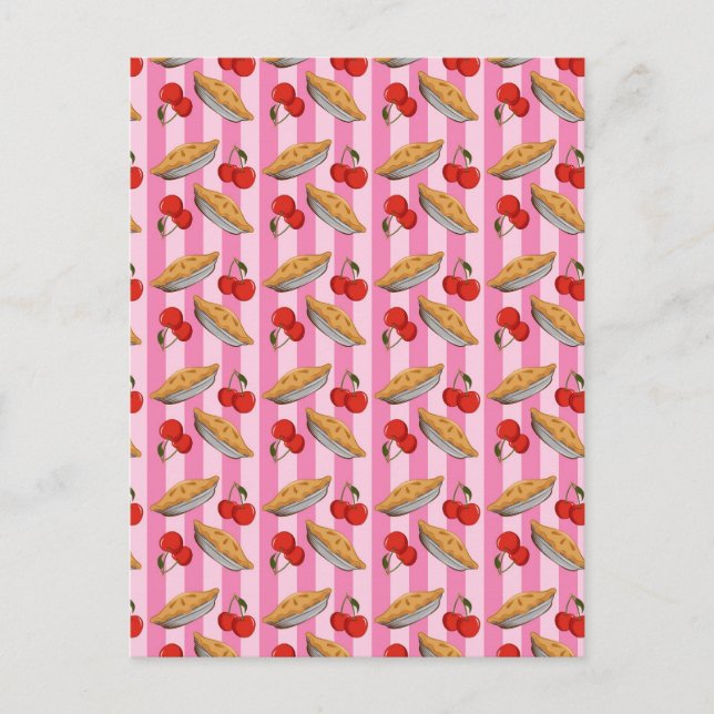 Cherry und Tortenmuster Postkarte (Vorderseite)