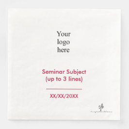 Cherry- und White-In-Person-Seminar-Logo Serviette
