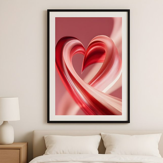 Cherry Vibes Heart Swirl–Modern Love Abstract Art  Poster (Von Creator hochgeladen)