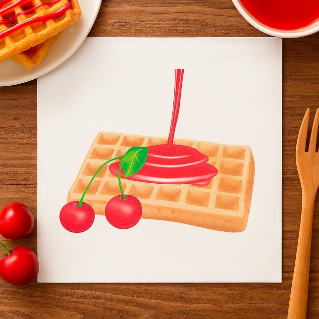 Cherry Waffles Napkins Serviette (Von Creator hochgeladen)