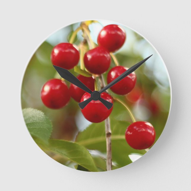 Cherry Wall Clock Runde Wanduhr (Vorderseite)