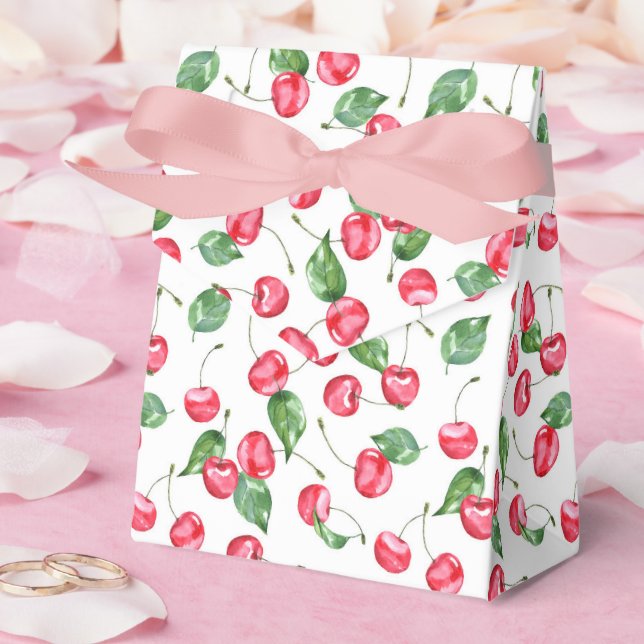 Cherry Watercolor-Muster Geschenkschachtel (Hochzeit)