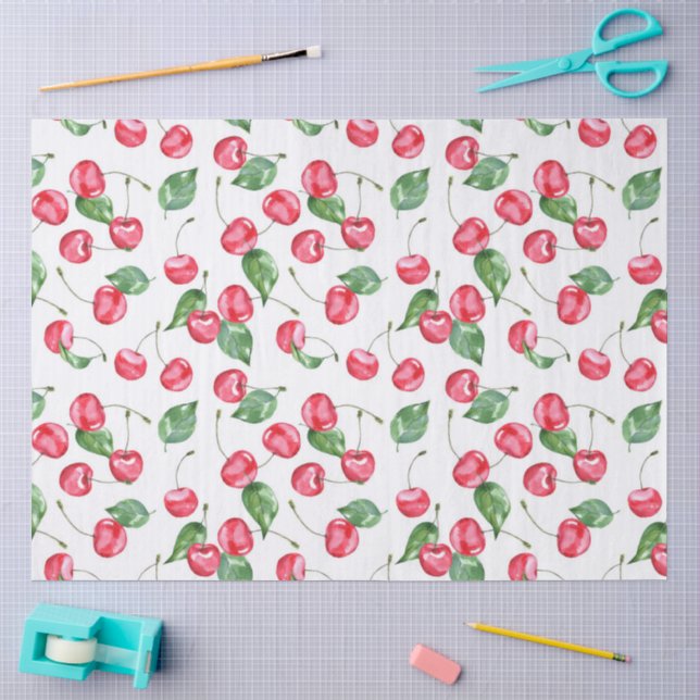 Cherry Watercolor-Muster Seidenpapier (Basteln)