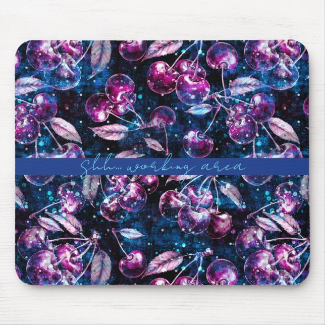 Cherry Weltraum Reise bearbeitbare Personalisierun Mousepad (Vorne)
