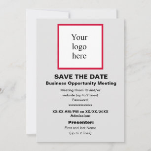 Cherry/Wht./Lt. Grauer virtueller Bus. Opp. Mtg. L Save The Date