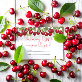 Cherry Wie viele Kisses Bridal Game Begleitkarte