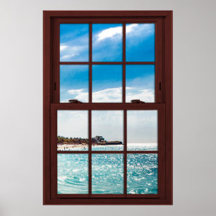 Cherry Wood Picture Karibohnenansicht Poster