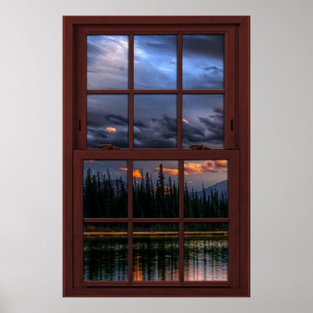 Cherry Wood Picture Window Landschaft Ansicht 1 vo Poster (Vorne)