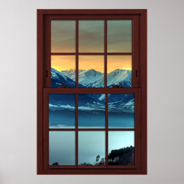 Cherry Wood Picture Window Mountain View 1 von 3 Poster (Vorne)
