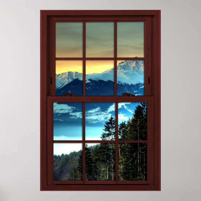 Cherry Wood Picture Window Mountain View 3 von 3 Poster (Vorne)