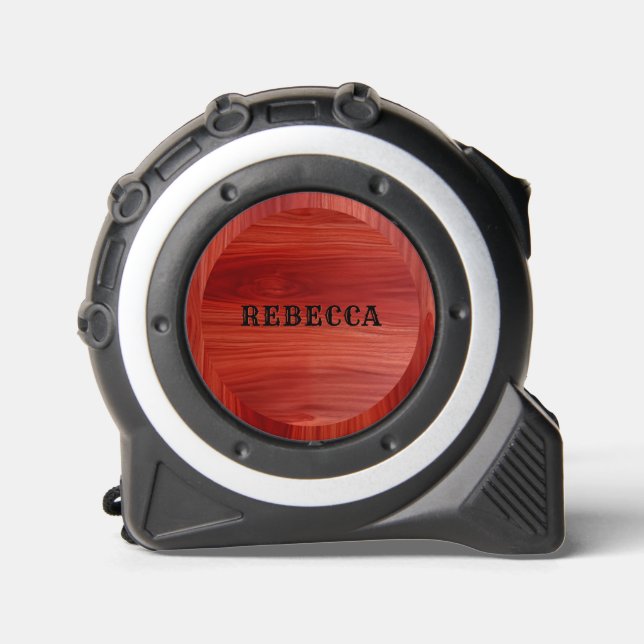 Cherry wood texture two custom monogram. maßband (Vorderseite)