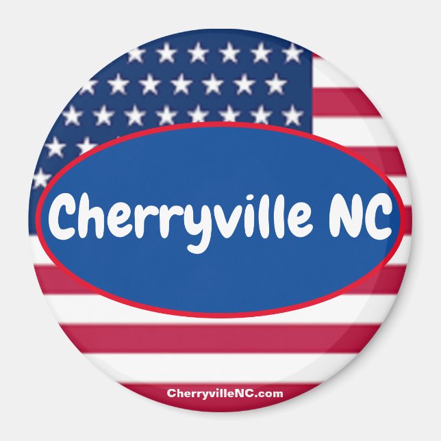 Cherryville NC Patriotischer Magnet (Vorne)
