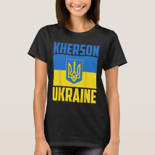 Cherson Ukraine Ukrainische Siegesflagge Blau Gelb T-Shirt
