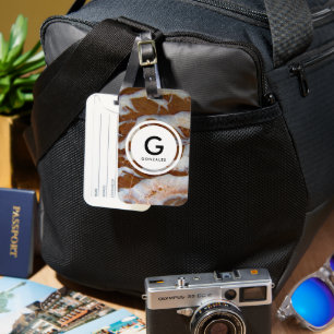 Chert Rock mit Quarzvenen und Monogramm Gepäckanhänger